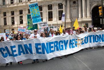 Renewable energy march in Philadelphia