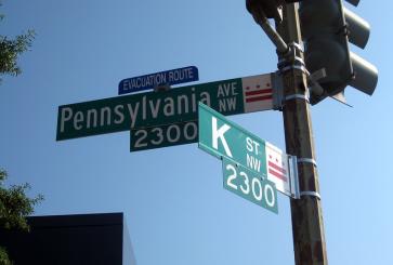 Washington DC: Pennsylvania Avenue and K Street