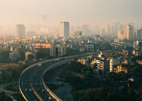 Highway and skyline Hanoi, Vietnam
