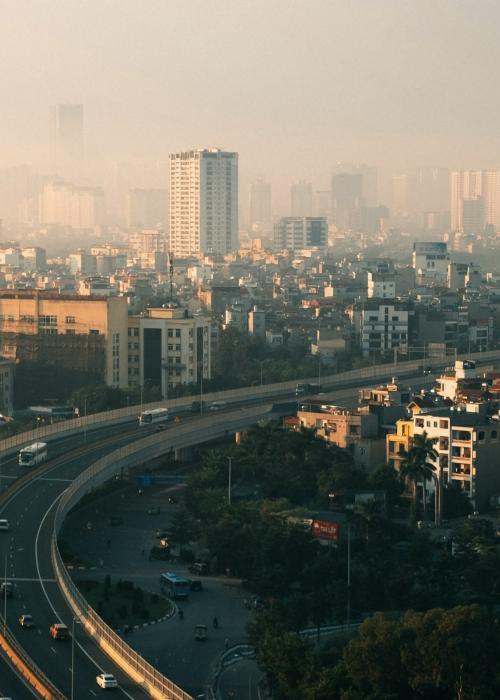 Highway and skyline Hanoi, Vietnam