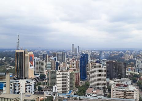 City skyline.