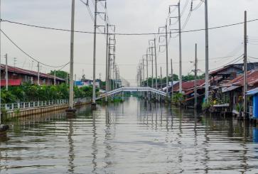 River slums in Bankok, Thailand.