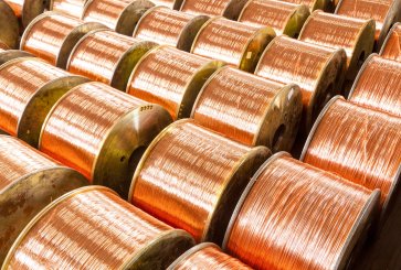 Large spools of copper wiring