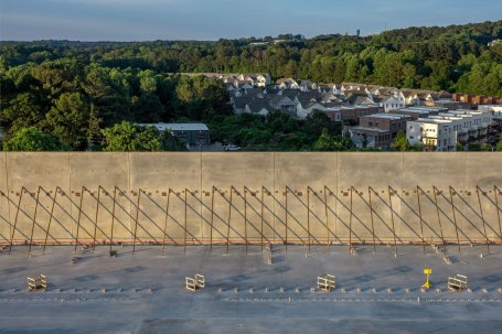 Construction of data center near a neighborhood.