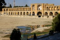 The dry riverbed of the Zayandeh Rud River in Isfahan, Iran. 
