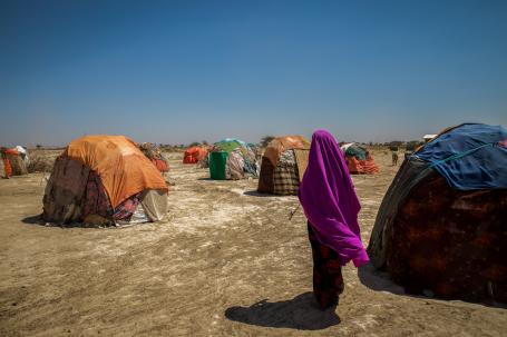 Woman and tents