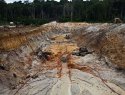 Hydraulic gold mining in the Brazilian Amazon.