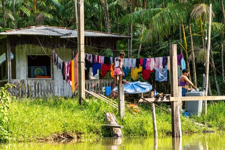 A home along a river in Belém, Brazil.