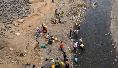 Women collect water near Arba Minch, Gamo Gofa Zone, Ethiopia,