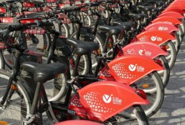 Fleet of city bicycles