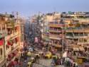 The main bazar in Paharganj, India, is full of people during the late afternoon. 