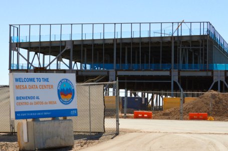 A large data center under construction.