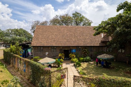 The outside of Kaloleni Library, one of two Nairobi branch libraries restored by Book Bunk Trust.