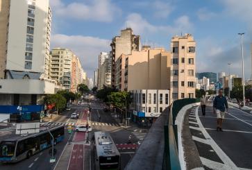People and traffic in Sao Paulo, Brazil