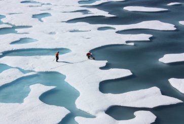 People on sea ice.