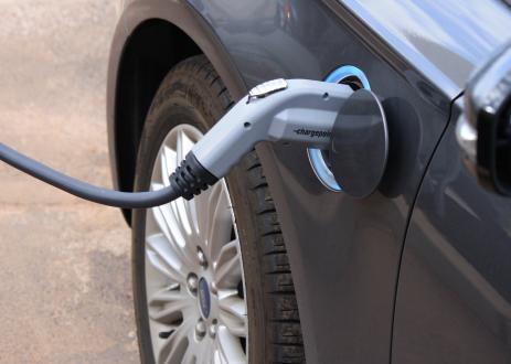 Electric Vehicle plugged in and charging in CT