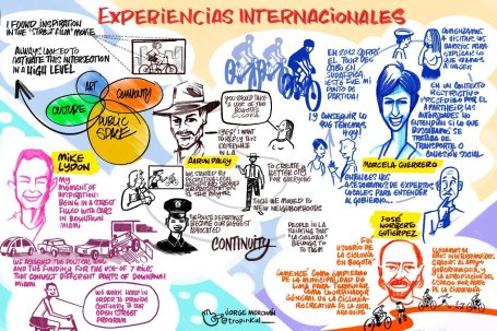 Illustrations of quotes and people. 