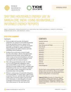 Shifting Household Energy Use in Bangalore, India: Using Behaviorally Informed Energy Reports covershot