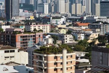 Cityscape with green roofs