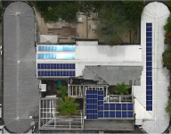 Solar panels on a public building in Cali, Colombia