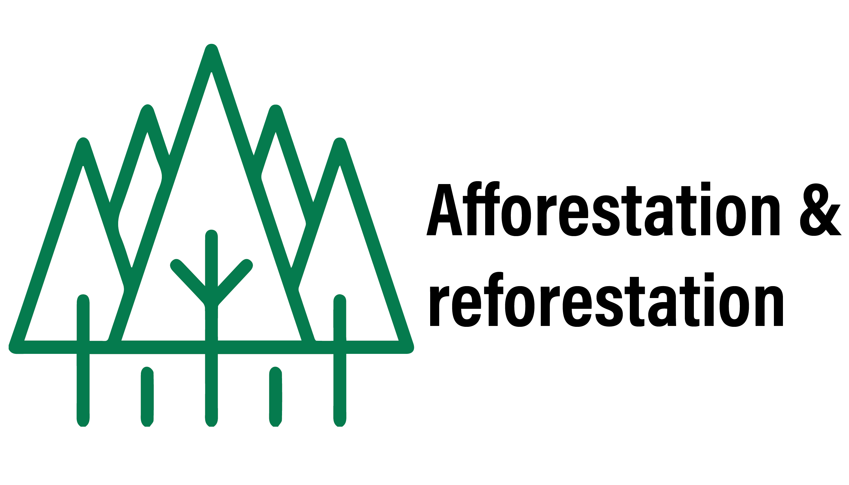 group of trees to represent afforestation and reforestation