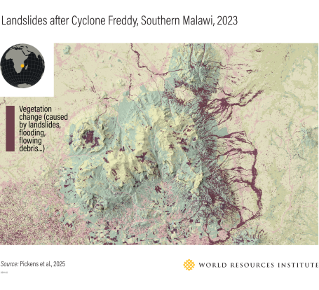 Landslides after Cyclone Freddy.